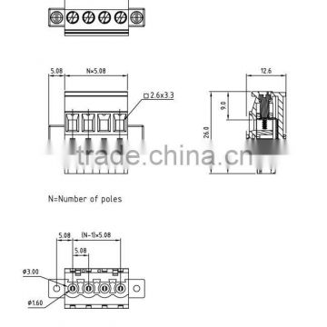 Pluggable terminal block pitch:5.08mm