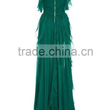 China Factory Wholesale Elegant Style Female Green Prom Dress photo-3