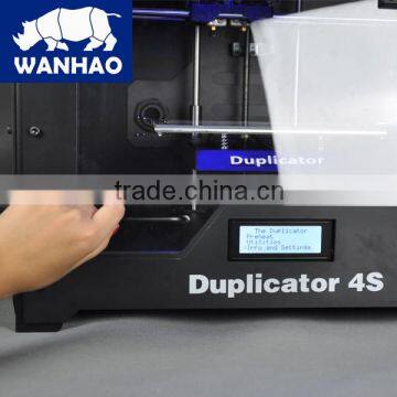 WANHAO D4S model with single extruder cheap personal 3D printer with LCD panel and clear acrylic frame