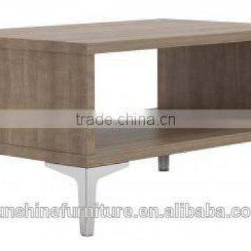 cheap cheap modern simple design square coffee table, stainless steel legs wooden coffee table for sale