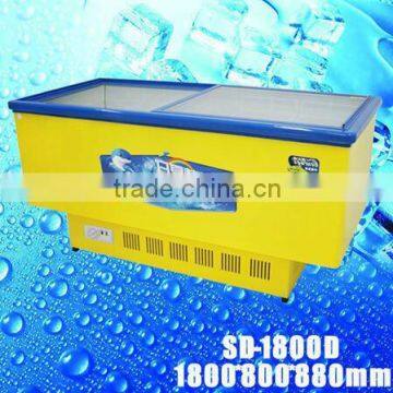 SD-1400D Island Freezer Glass Door Chest Freezers Commercial Fish Barbecue Freezer photo-2