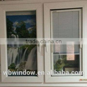 Graceful pvc casement window with blinds inside design,shutter window