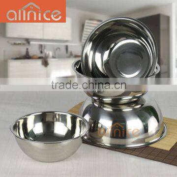 Allnice wholesale 4pcs cheap price polishing stainless steel large soup bowl for restaurant