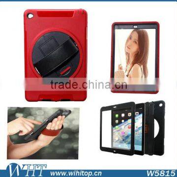 Touchable Screen TPU PC Rotating Stand 3 in 1 Hybrid Rugged Armor Case for IPad 2 3 4 With Hand Strap photo-5