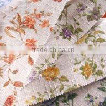 printed flowers on linen yards fabric for windows curtain