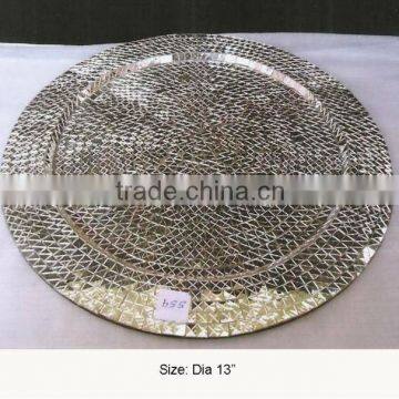 designer glass charger plate