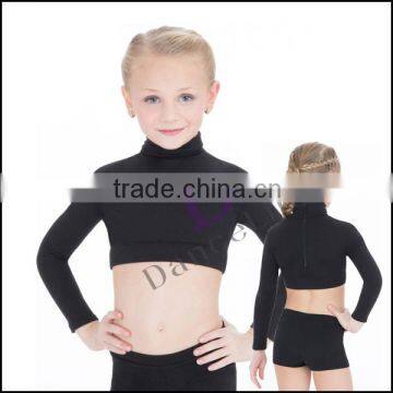 C2425 Girls long-sleeve plain crop tops wholesale for women ballet dance