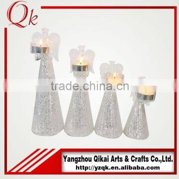 Unique Modeling Glass Angels Glass Crafts With Candlestick for Home Decoration