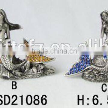 New arrival Pewter mermaid jewelry box