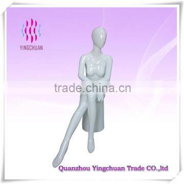 Fashion sitting egg head display female mannequin factory