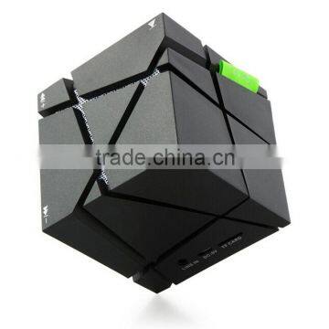 Qone magic cube 3D portable music wireless mini speaker mini bluetooth portable speaker aux box with led design made in china