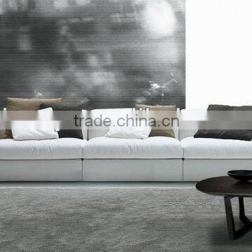 Italian white leather three seat sofa (D-63 -D)