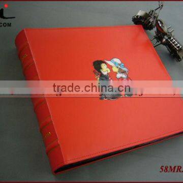 Luxury PU Leather Wedding Memo PP Pocket Slip in Photo Album Book Wholesale with Photo Pocket