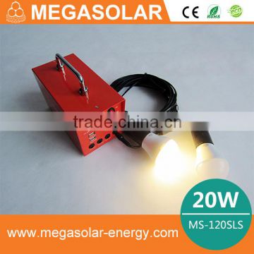 2016 20w solar lighting system for indoor lighting and phone charging