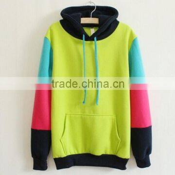 New fashion color block hip hop unisex hoodies