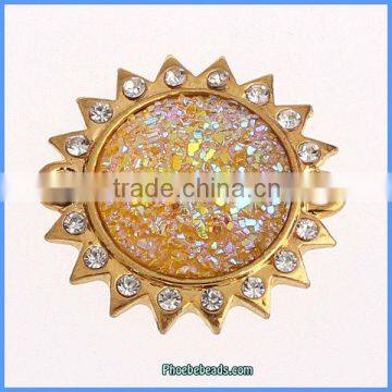 Wholesale New Arrival Sun Flower Rhinestone Jewelry Connectors OMC-043B