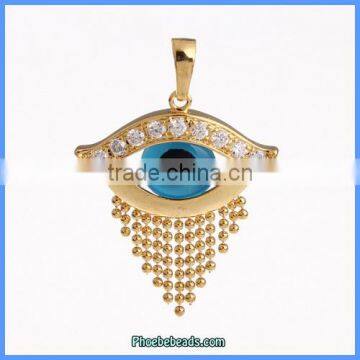 Wholesale New Design Gold Alloy Eye Shape Tassel Pendant Charms For Jewelry MP-009