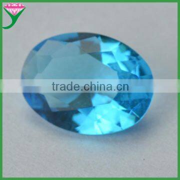 China manufacturer machine cut oval aquamarine glass gems for jewelry making