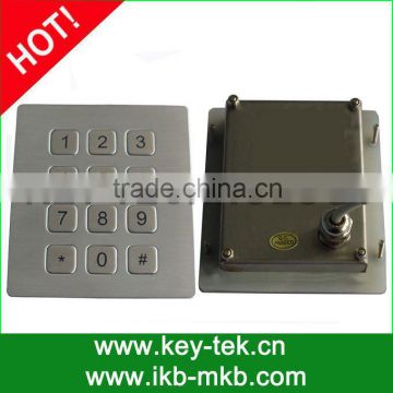 Dustproof industrial flat keys numeric metal keypad