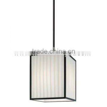 UL Listed Painted Black Restaurant Lighting Wit Square Fabric Shade C81243