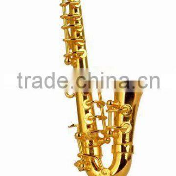 1/6 size gold plated music instrument shaped music art of tenor saxophone