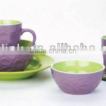 bright color ceramic breakfast set