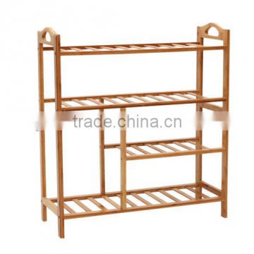 potable multideck bamboo slatwall shelf for shoes and boots