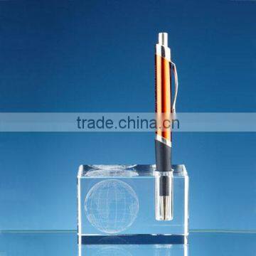 Wholesale Cheap 3d laser engraved crystal pen holder for office promotional gift