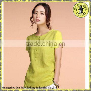 100% Cotton Easy Matching Female Malaysia Henley Top Tshirt