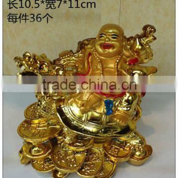 24k Golden painting Luckly buddha on the dragon Tortoise