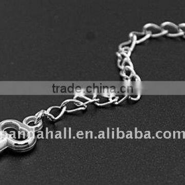 Brass End Chains, with CCB Acrylic Pendant, Nickel Color, Brass Side Twist Chains: 3.4x1.4mm(FIND-JF00044)