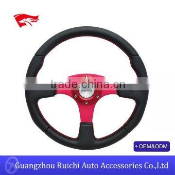 OEM Factory in Guangzhou China 350mm Red Spoke Rally Sport Steering Wheels