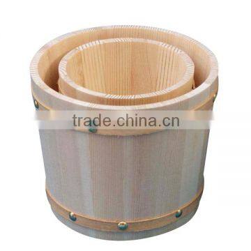 2016 Unfinished Wood Pail Bucket Miniature Metal Handle made in China