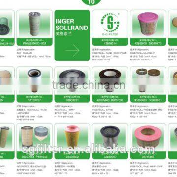 China factory high quality air filter / oil filter for Ingersoll Rand