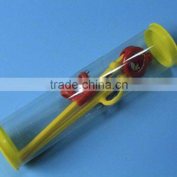 transparent plastic tube with end caps