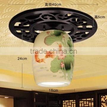 Modern Ceiling Lighting Antique Ceiling Down Light Fixture Design Porcelain Wooden Jingdezhen Dining Room Hotel Ceiling Lights photo-3