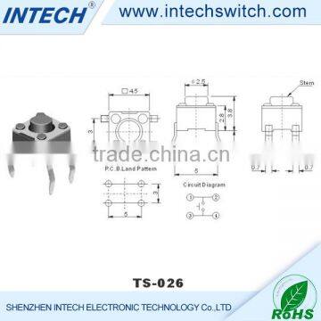 OEM Black 6mm Tact Switch , Tact Switch