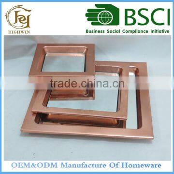 Show Pieces Square Shape Metal Tray and Plate For Home Decoration