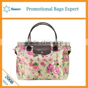 Fashion Flower Print Nylon Lady Tote Bag Women Shopping Bags photo-2