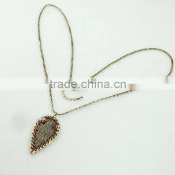 Wholesale Anti Gold Color Jewellery Meaningful Leaf Pendant Necklace photo-5