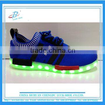 Flyknit material led light sneaker for men and women cheap price own-designed