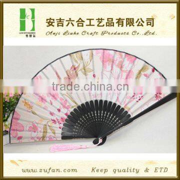 decorative handicrafts cloth bamboo folding fan