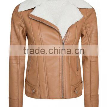 Women Blended Synthetic Leather PU Jacket