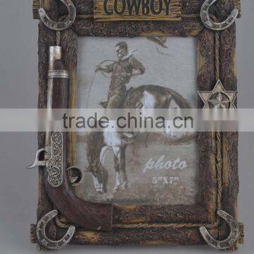 Cowboy Crack Like Photo Frame Polyresin Home Decor photo-2