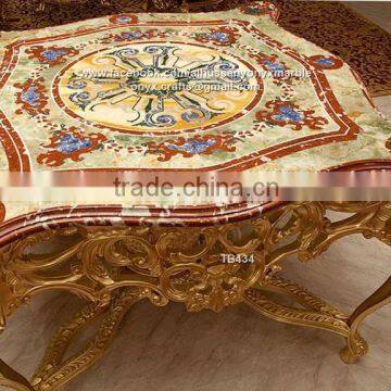 Inlays Mosiac Marble and Onyx Table