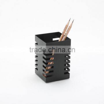 promotional gifts office and school supplier metal punching square desk pen holder