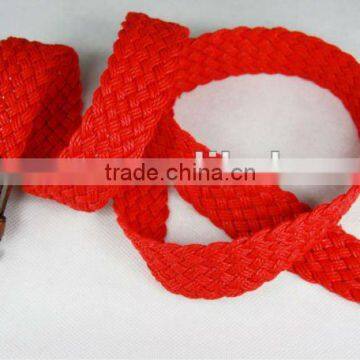 Factory Customized Handmade Braided Thread Cotton Waxed Belt with Alloy