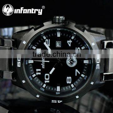 INFANTRY 2015 Men's Black Stainless Steel Cheap Military Watch