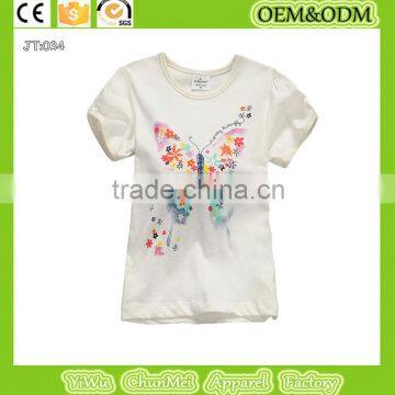 Butterfly Print s shirt kids s shirt children's clothes White t-shirt kids t shirt printing