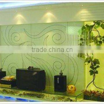 large decorative tempered glass wall panels